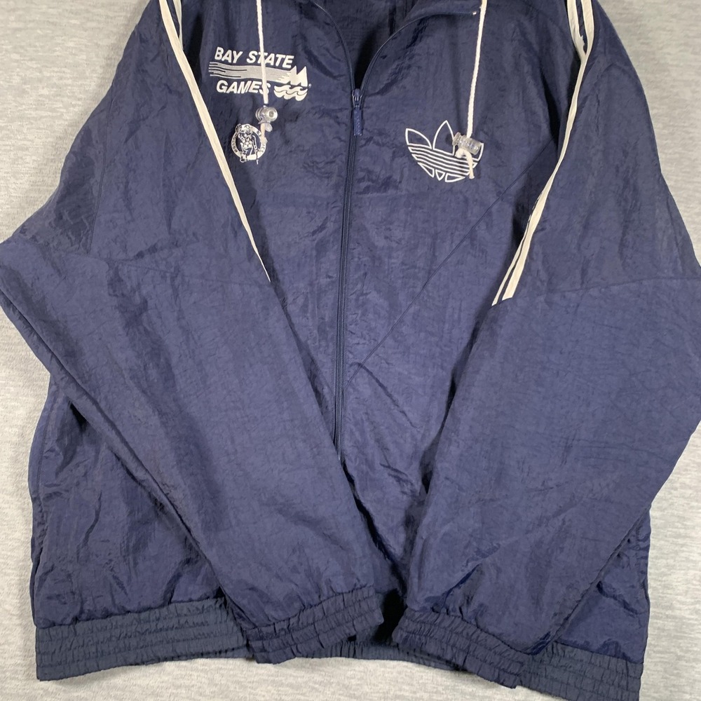 Vintage Adidas Track Jacket Mens Large Blue Bay State Games Celtics 90s - Picture 3 of 14